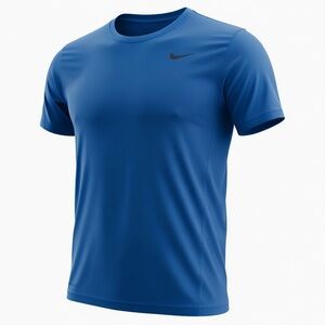Nike Dri Fit Short Sleeve Fitted Shirt Royal Blue Size Large